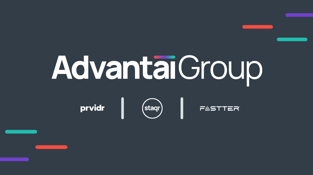 Advantai Group logo with Prvidr, Staqr and Fastter logos grouped underneath.